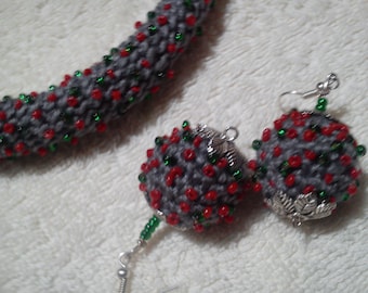 Amani’s Collection Black Crochet Daisy Laced Earrings