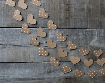 Rustic Bridal Shower Decor - Brown and White - Rustic Bridal Shower - Polka Dot Hearts