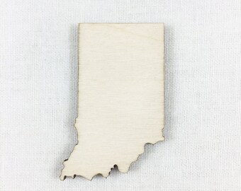 Indiana Wood Shape, Unfinished Wood Indiana Laser Cut Shape, DIY Craft Supply, Many Size Options