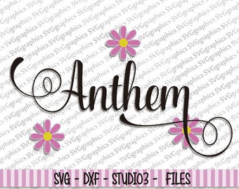 30% OFF-Svg, dxf files, instant download, scrapbooking, vector graphic for silhouette Cameo, cricut - 132- Anthem font