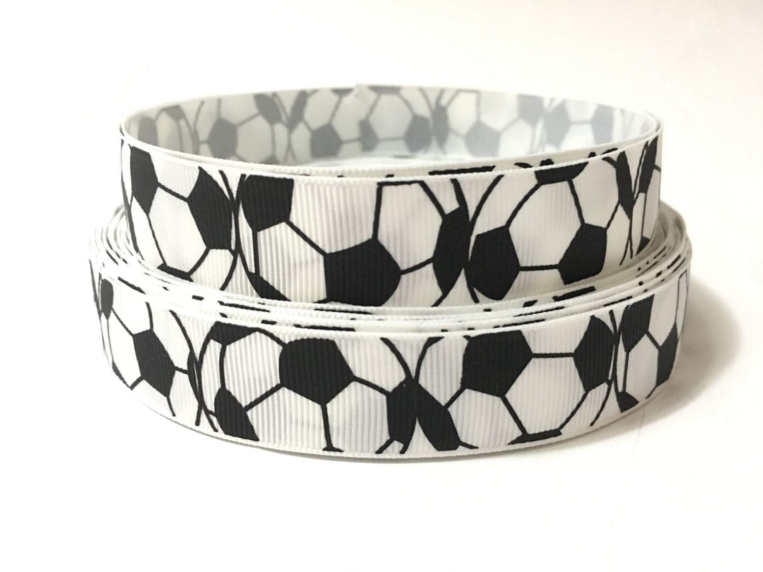 7/8 inch Soccer ribbon soccerball ribbon soccer ball ribbon