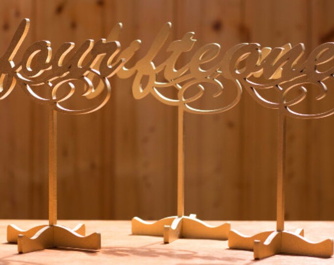 10 Freestanding Gold Table Numbers.Wedding Numbers.Table numbers.Gold Table Numbers.Numbers.