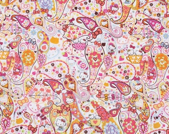 Hello Kitty Liberty Fabric made in Japan, FQ 45cm by 53cm or 18" by 21"