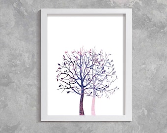 trees art, Printable Art, Modern Wall Art, Wall Decor, Digital Download, trees print, trees