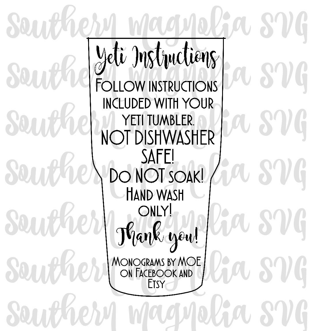 Download Yeti Care Card Instructions Print and Cut File Silhouette