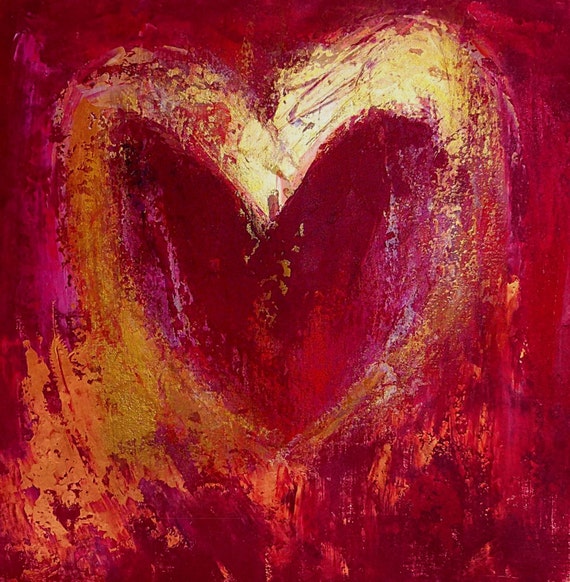 Love Painting Heart Oil Painting Large Oil by LettredAmore on Etsy
