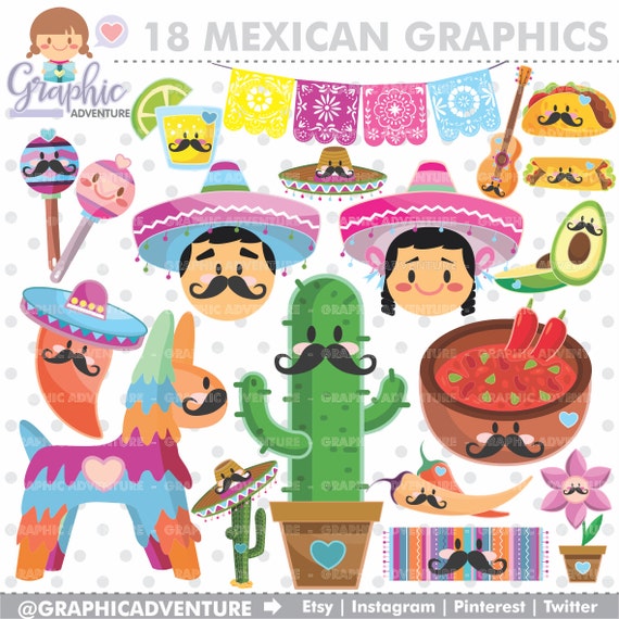 75%OFF Mexican Clipart Mexican Graphics COMMERCIAL USE