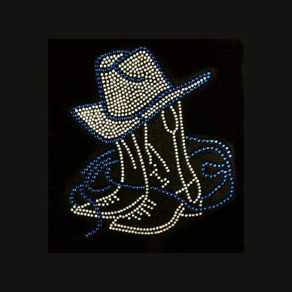 Drill Team Boots & Hat 8.5x7.5 Rhinestone Bling