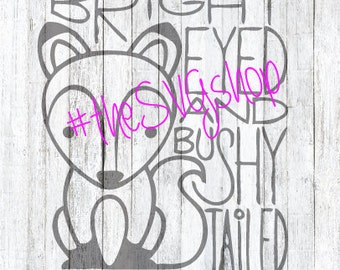 SVG, DXF, and PNG File, Bright Eyed and Bushy Tailed Fox, Fox svg, baby suit diy