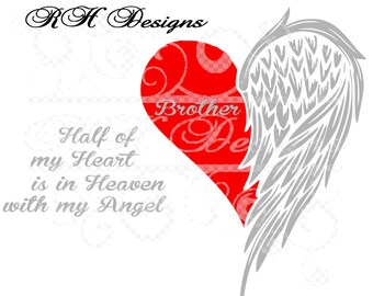 half heart half wing decal half heart half wing decal