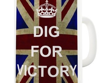 Dig For Victory Keep Calm And Carry On Ceramic Novelty Mug