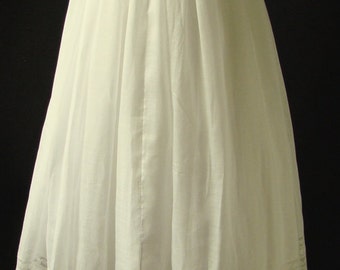 Light Cotton Christening Gown with Matching Slip, Antique. Ready to Wear