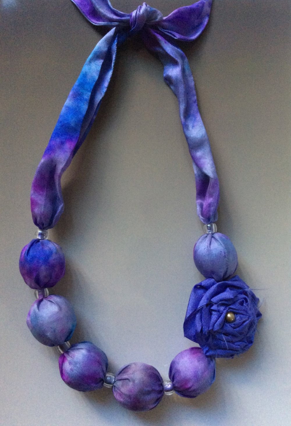 Fabric Ball Necklace by ChezCreationbyCheryl on Etsy