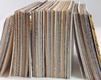 100 Piece 3x4 Journal Stack, Junk Journal, Smash Book, Art Journal, DIY Journal, Vintage Journal, Mixed Paper Journal
