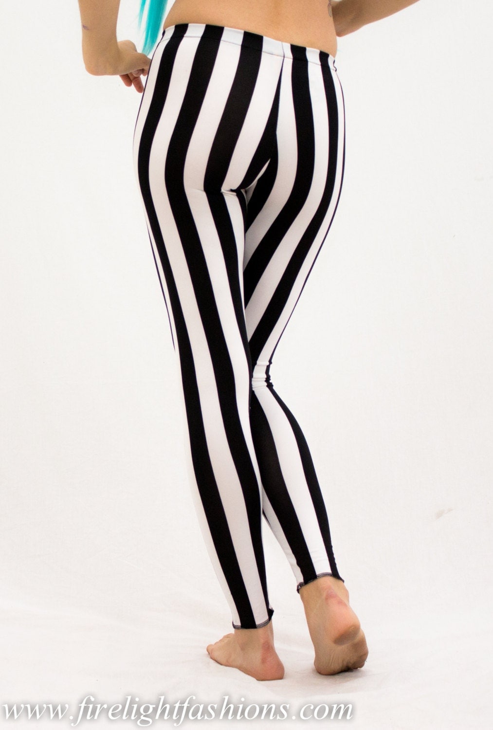 womens leggings stripe tights black and white pants boho
