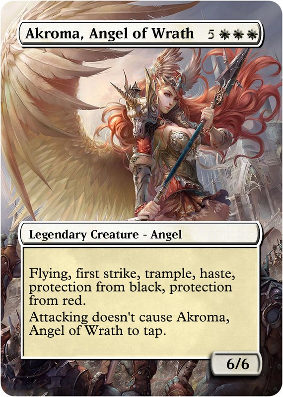 Akroma Angel of Wrath Custom Art Foil or Non by CustomCardArtShop