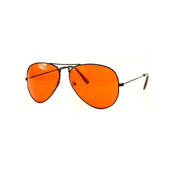 Orange Tint Aviator Sunglasses by ShopDMI on Etsy