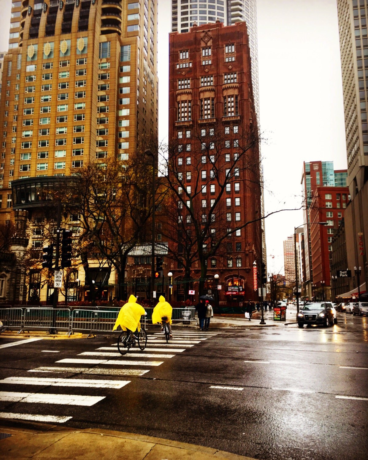 Rainy day in Chicago Chicago Photography Yellow Rain Coat