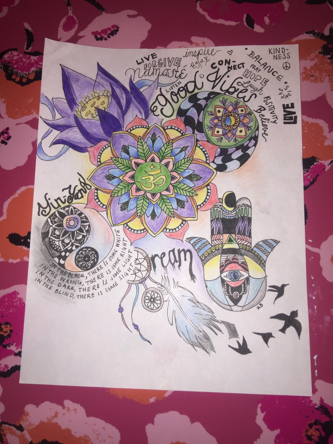 Good Vibes Drawing by HippyVibez on Etsy