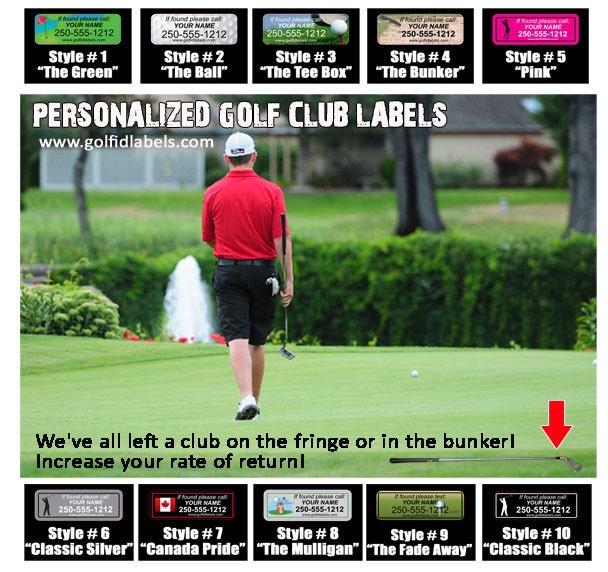 Golf Club Id Labels by StinkyLockers on Etsy