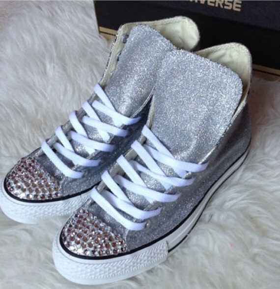 Custom Made Glitter Rhinestone Converse shoes
