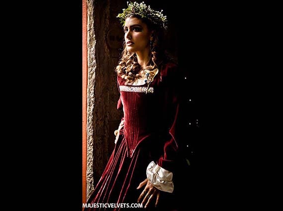 Renaissance Medieval WINE Velvet "Gabriella" Dress Clothing Bodice Skirt Pearl Detachable sleeves HALLOWEEN COSTUME Madrigals Dickens by MajesticVelvets steampunk buy now online