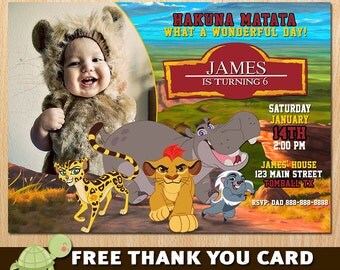 The Lion Guard Invitation, The Lion Guard Birthday, The Lion Guard Party, The Lion Guard Digital Invite