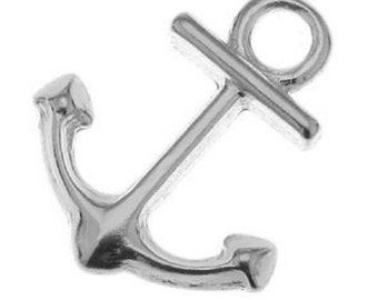 Sterling Silver 13x10mm Anchor Charms PK2 PK10