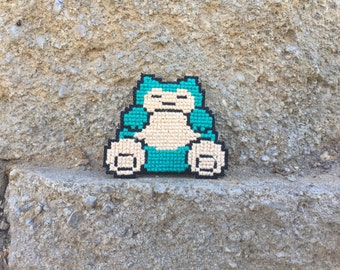 Embroidered Snorlax Iron-On Patch