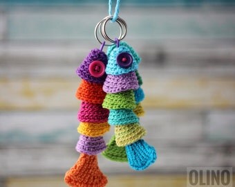 FISH KEYCHAIN Crochet Pattern PDF - Crochet fish pattern Crochet keychain pattern Sea creatures patterns Nautical toy patterns Fish pattern
