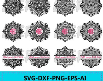 60 % OFF, Mandala Circle Monogram svg, Mandala svg, Mandala Monogram Frame in svg, png, eps, dxf, Mandala Monogram Flower, Mandala Clip Art