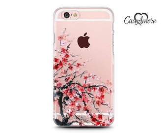 Clear Rubber case, Clear Samsung Galaxy case, iPhone 6 / iPhone 6s case, iPhone 7 case, iPhone 7 Plus case, Galaxy S8 case, cherry blossom