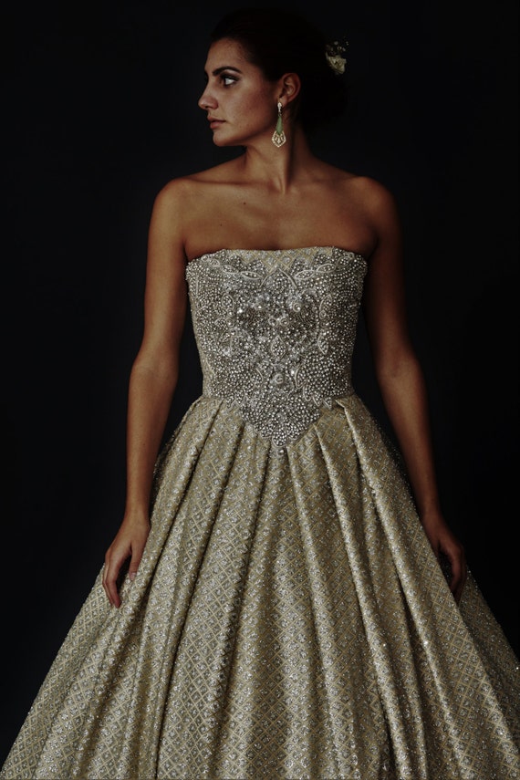 gold and silver gown
