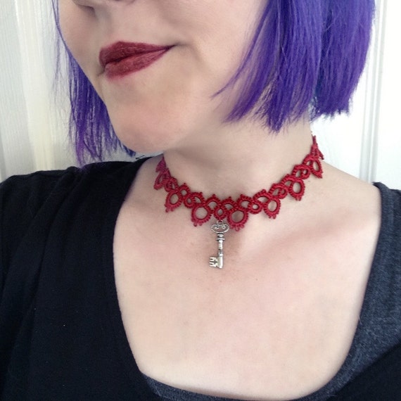 https://www.etsy.com/listing/256909486/tatted-lace-choker-necklace-lace-key?