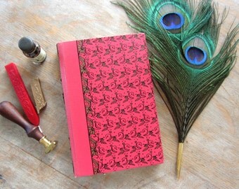 Pirate Lair, 1947 Upcycled Long Stitch Journal, unlined parchment pages, Ready to Ship