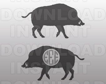 Wild Boar SVG File,Razorback SVG File,Hog SVG File-Vector Clip Art Cut File for Commercial & Personal Use for Cricut,Cameo,Silhouette,Vinyl