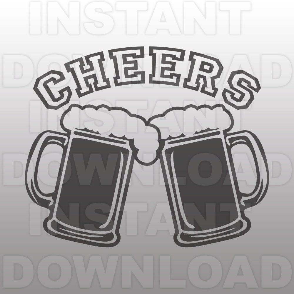 Download Beer Mugs with Cheers SVG FileBeer SVG File-Vector Clip Art