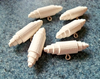 Vintage White Toggle Buttons - Set of 6