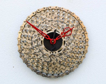 Wall Clock, Modern Clock, Industrial Design, Bicycle Gift For Her, Cycling Gift For Men, Bike Wedding Gift, Bike Clock, Recycled Bike Clock