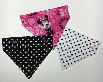 3-XS size, Dog Scarf "Minnie Mouse" Collection Set, dog grooming, dog clothing, dog bandana, dog accessories, pet clothing, pet accessories