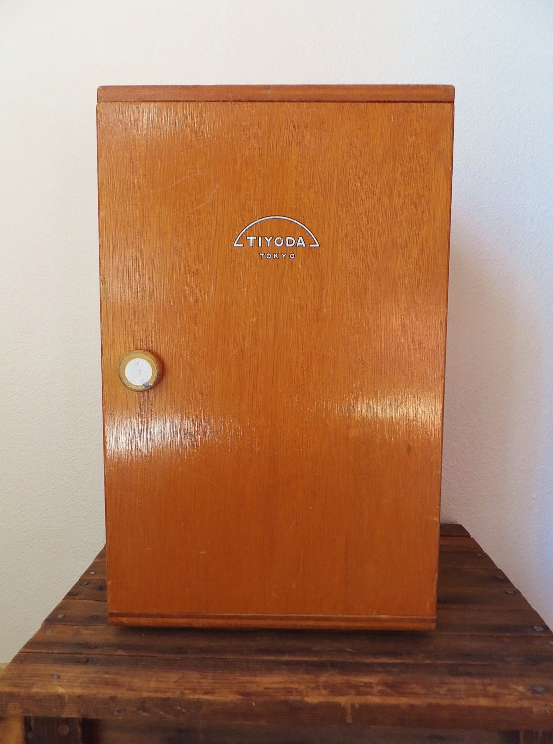 Vintage Microscope Box Wooden Box Tiyoda Microscope Box Wood
