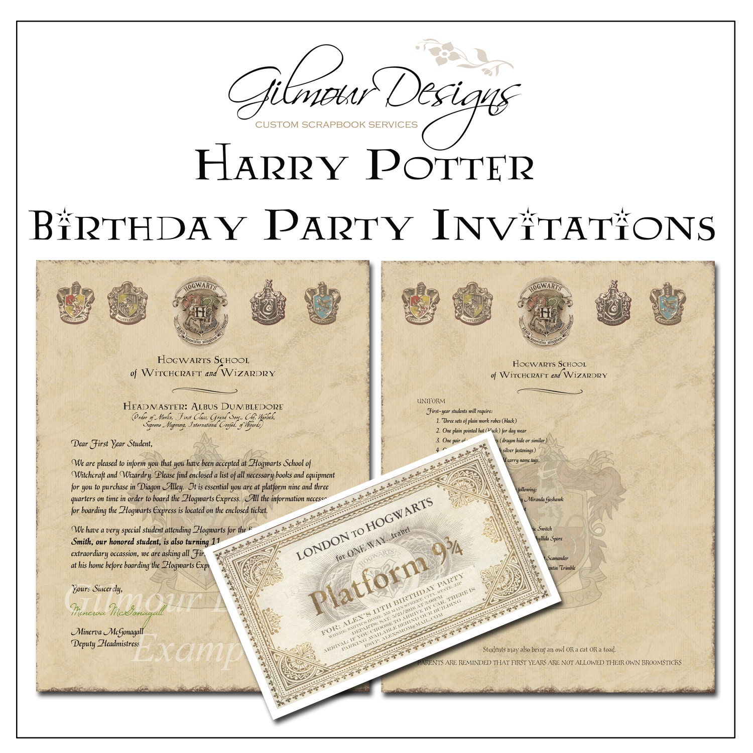 Personalized Printable Harry Potter Birthday Party