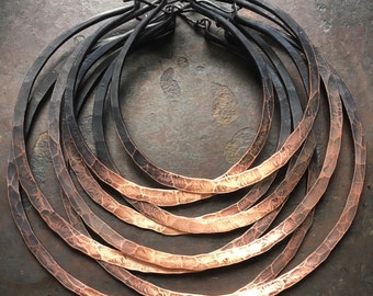 Ombre Hoop Earrings / Large Hoops / Copper Hoop Earrings / Metalwork Jewelry / DanielleRoseBean / Custom Hoop Earrings Solid Copper