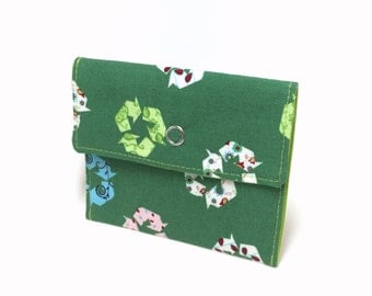 Recycle snap wallet. Card holder. Business card holder. Mini wallet for business cards, loyalty cards, credit cards, gift cards. Card case.