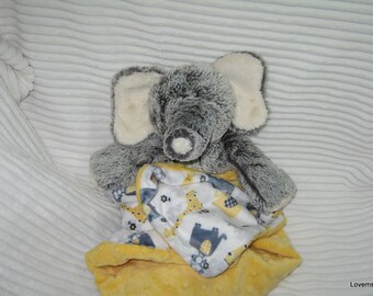 Security Blanket, baby blanket, luvi, lovie - elephant lovems