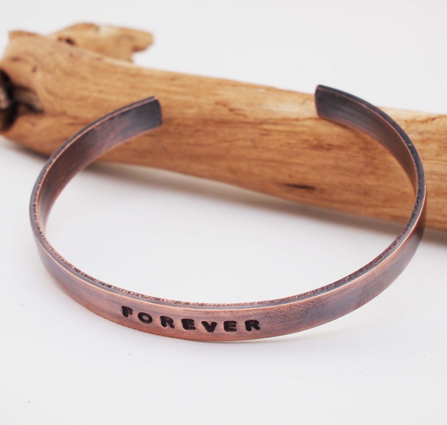 Copper Anniversary Bracelet Copper Cuff Forever by madredeolivia