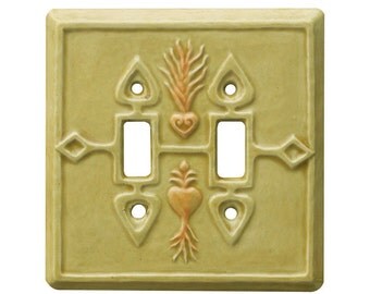 Ceramic Light Switch Cover Botanical & Bees by HoneybeeCeramics