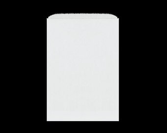 50 - White Bags - 5 x 7.5 inches Flat Bag - White Merchandise Bags - FDA approved Kraft Candy Bags Favor Bags Treat Bags - Wedding Favor