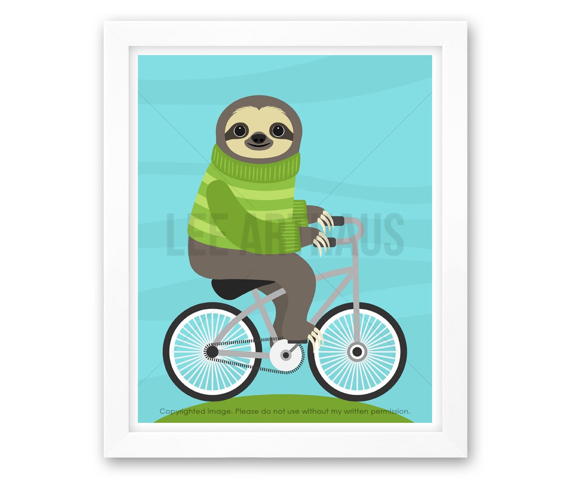 sloth riding a bike