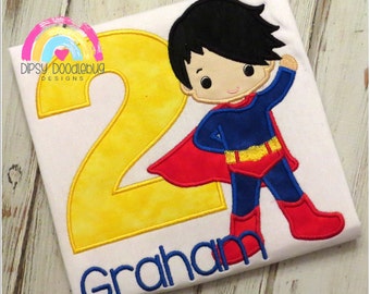 Super Hero Birthday Shirt- Boys Birthday Shirt- Super Hero Birthday- Boys Super Hero - Boys Birthday - Personalized Birthday Shirt